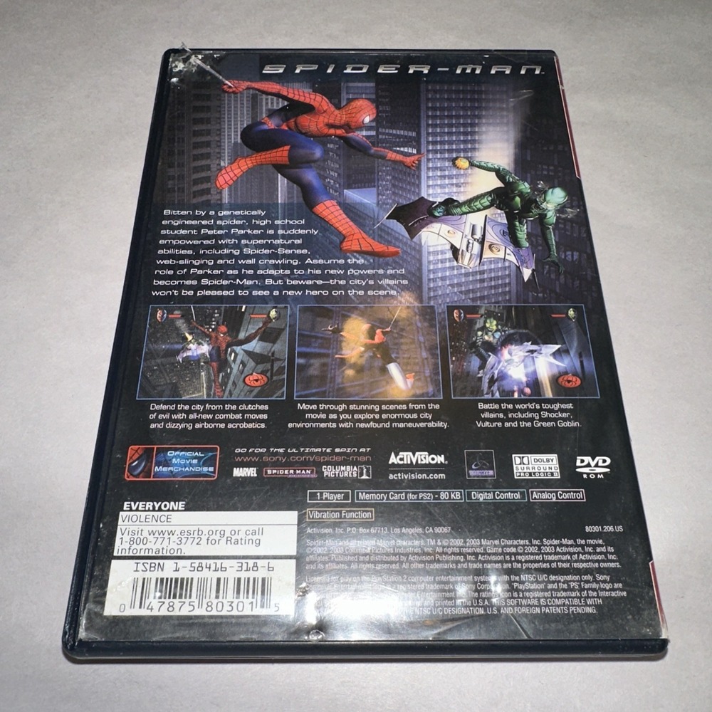 Spider-Man (PlayStation 2 PS2 2002) Greatest Hits CIB Complete Used Condition - Picture 2 of 5